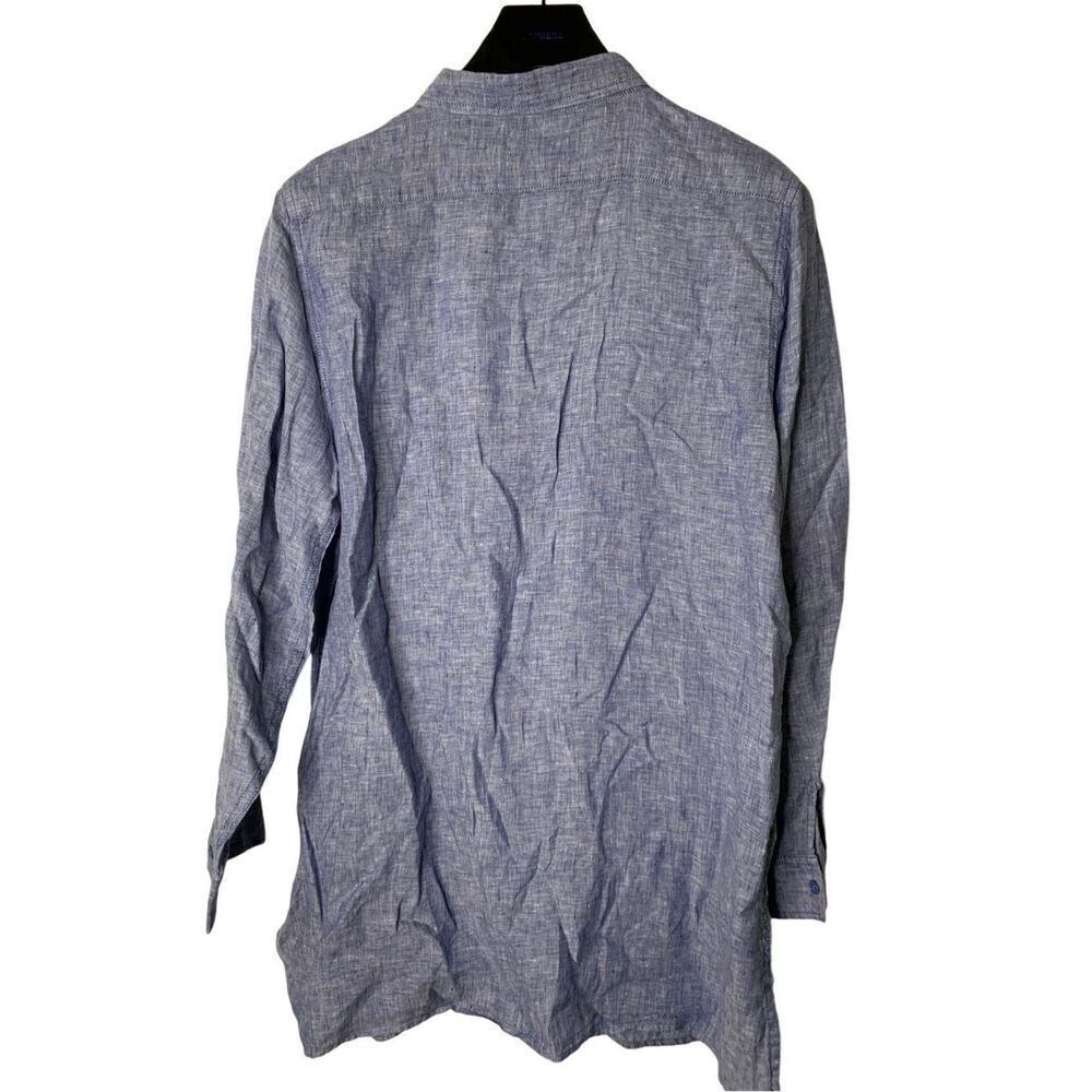 Garnet Hill 100% linen button front shirt women's size large NEW NWOT - Picture 2 of 4